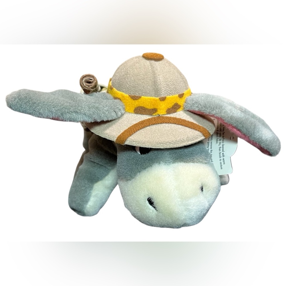 Disney Gray and Cream Donkey Plush with Safari Hat
